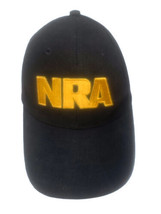 NRA National Rifle Assoc. Baseball Cap Trucker Hat Hook &amp; Loop Black Embroidered - £10.32 GBP