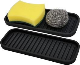 Silicone Sponge Holder Kitchen Sink Organizer Tray Dish Caddy Soap Dispe... - $13.99