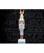 White Marble Hathor Statue, Unique Antique Carved Stone Bazareg Ancient ... - $3,471.10 MXN