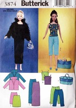 DOLL CLOTHES 2003 Butterick Pattern 3874 for 11½" Fashion Dolls - $12.00