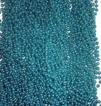 144 Turquoise Mardi Gras Beads Party Favors Necklaces Metallic 12 Dozen Lot - £23.73 GBP