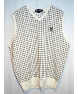 Polo Golf Ralph Lauren Ivory Navy Checks Cotton Blend Pullover Vest  - M... - £18.51 GBP