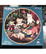 Jigsaw Puzzle Oh what fun kittens 500 Pieces 19&quot; round - £1.61 GBP