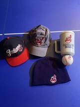 Cleveland Indians chief Wahoo Lot Of Items, Baseball, Mug, Hats, Beanie Cap - £34.99 GBP