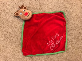 Avon Tiny Tillia Baby Security blanket lovey Merry Christmas reindeer 11&quot; 1st - £9.60 GBP