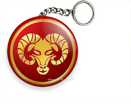 ARIES ZODIAC HOROSCOPE LUCKY ASTRO SIGN KEYCHAIN KEY FOB HD CHAIN RING G... - $15.49+