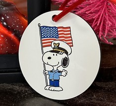 Coast Guard Dog Patriotic Round Holiday Ornament New - £6.17 GBP