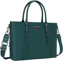 Womens MOSISO Leather Laptop Tote Bag (15-16 Inch), Deep Teal Shoulder Bag - £75.11 GBP