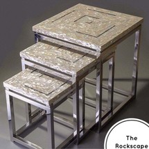 Mother of Pearl, Nesting Tables, End Table Pair, End Table,Side Table Rustic Cof - £7,752.30 GBP