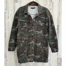 Fiore Womens Small Medium Denim Jacket Camo Camouflage - £23.69 GBP
