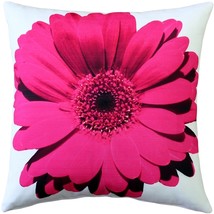 Bold Daisy Flower Pink Throw Pillow 20X20, with Polyfill Insert - £35.55 GBP