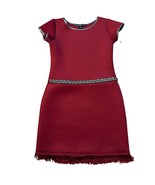 Dolls &amp; Divas Couture Burgundy Dress W/ Silver Trim &amp; Fringe Hem Girls 8 - $877.35 MXN