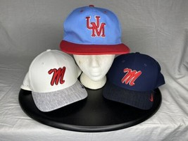 Lot Of 3 Ole Miss Rebels Baseball Hats Caps Nike Mellonwear Adjustable - £24.14 GBP