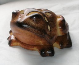 Ceramic Abstract Frog Toad Figurine Indoor Outdoor Tea Light Candle Holder TL2 - $14.85