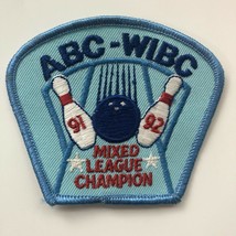 ABC-WIBC Vintage 91-92 Bowling Patch Mixed League Champion Prize  - $9.25