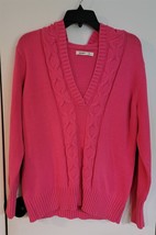 Womens XL Old Navy Hot Pink V-Neck Hooded Hoodie Sweater - $18.81