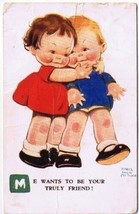 Darling Postcard Cute Girl Boy Mabel Lucie Attwell Signed Wants To Be Friend - £2.31 GBP