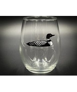 Loon Hand Painted -  15 oz Stemless Wine Glass - £17.25 GBP