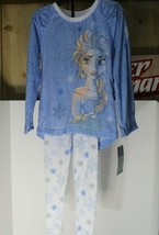 NWT DISNEY Frozen Elsa Queen of Cool 2 pc Blue Snowflake PAJAMAS Size 4/... - £11.60 GBP