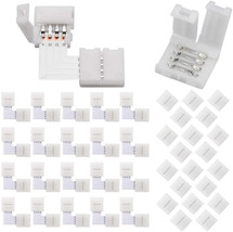 FSJEE 10mm 5050 RGB LED Strip Light Connectors Kits with 20X L Shape 4 P... - $51.99