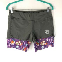Dota 2 Womens Twofer Character Shorts Athletic Work Out Pull On Gray Pur... - $14.50