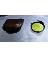 Antique Ce-Nei 29mm Push On Yellow Lens Filter In Leather Case - $29.61 CAD