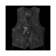 Vance Leather Men&#39;s Economy Leather Lace Side Vest W/ Gun Pocket - $1,136.61 MXN