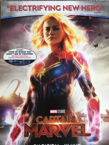 2019 Captain Marvel Digital 4k Release Poster Card Stock 24' x 36" - £36.69 GBP