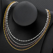 18K Gold Plated Stainless Steel Necklace Chan - £9.58 GBP