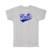 Haiti : Gift T-Shirt Flag Varsity Script Baseball Beisbol Country Pride Haitian - £20.09 GBP