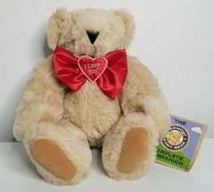Vermont Teddy Bear Company I LOVE YOU 15&quot; Jointed Brown Plush Stuffed Toy NEW - £13.61 GBP