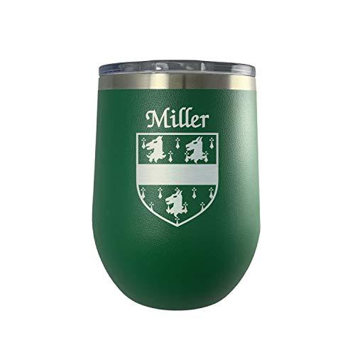 Miller Irish Coat of Arms Stemless Wine Travel Tumbler