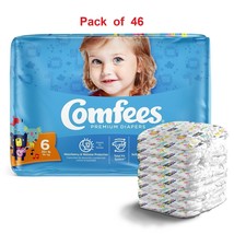 46 Pack Attends Comfees Baby Diapers Size 6 Disposable Moderate Absorbency CMF-6 - £26.04 GBP