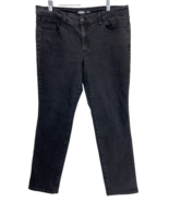 Women&#39;s Size 16 Old Navy Power Slim Straight Black High Rise Denim Jeans... - $12.34