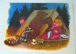 Campbell&#39;s Kids 1980s Calendar Bonus cards Campbells Camping Tent Raccoon - £7.14 GBP