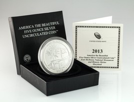 2013-P Atb 5 Oz. Argento Rotondo W/Box E COA Fort Mchenry Nazionale Monu... - £201.93 GBP