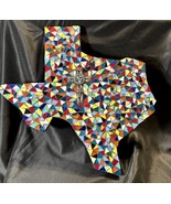 Mosaic Texas Wall Art with Western Cross Accent – Colorful Glass Design - $92.87 CAD