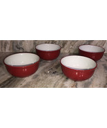 ROYAL NORFOLK RED/WHITE CEREAL/SERVING BOWL SET Of 4-Micro Safe-NEW-RARE... - $50.39