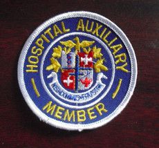 Vintage Embroidered Uniform Patch Hospital Auxiliary Member 3 1/8&quot; Wide - £13.29 GBP