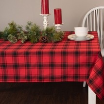 Holiday Time ~ 60 x 84 Rectangular ~ Cotton Polyester ~ Buffalo Plaid Ta... - $40.00