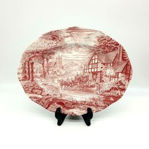 Enoch Wedgwood Tunstall 12" Decorative Serving Plate Display Vintage Red - $55.88