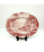 Enoch Wedgwood Tunstall 12&quot; Decorative Serving Plate Display Vintage Red - £43.97 GBP