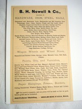 1889 Ad B. H. Newell &amp; Co., Shelburne Falls, Mass. Hardware - £6.28 GBP