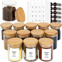 32 Pcs Glass Spice Jars With Bamboo Lids And 333 Waterproof Labels, 4Oz Clear Fo - £55.93 GBP