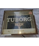 Vintage Tuborg Beer Lighted Fiber Optic Sign Lights Up But Has Wear &amp; Da... - £88.22 GBP