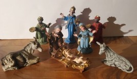 Vintage Italian Nativity Figurines Pieces Made in Italy Lot Of 9 Plastic - £24.45 GBP