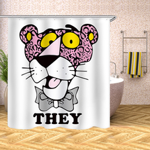 Pink Panther Waterproof Shower Curtain Sets Polyester Bathroom Decor Curtain 70&quot; - £13.38 GBP+