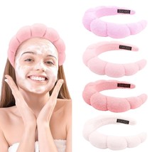 4 PCS Spa Headband Pink Skincare Headband Makeup Headband Face Wash Skin... - $23.51