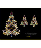 Eisenberg Ice Signed Candle Tree Pin and Earrings (#J1069) - $3,141.51 MXN