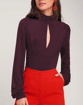 Free People We The Free Womens Top First Love Long Sleeve Plum Size Xs OB890202 - £38.53 GBP